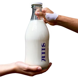 Hand Holding Milk Bottle PNG Flt PNG