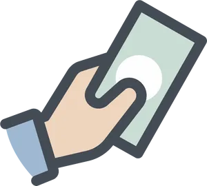 Hand Holding Mobile Payment Icon PNG image