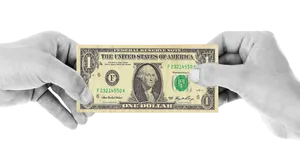 Hand Holding One Dollar Bill