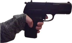 Hand Holding Pistol Isolated PNG