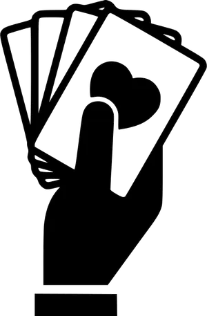 Hand Holding Playing Cards Silhouette