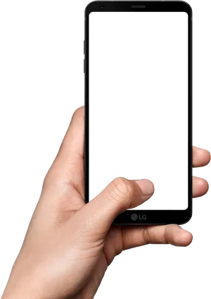 Hand Holding Smartphone Black Background PNG image