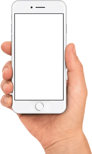 Hand Holding Smartphone Blank Screen PNG