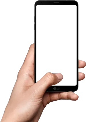 Hand Holding Smartphone Blank Screen PNG image