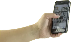 Hand Holding Smartphone Photo Gallery