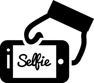 Hand Holding Smartphone Selfie Graphic PNG image