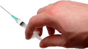Hand Holding Syringe PNG