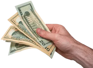 Hand Holding U S Currency PNG image