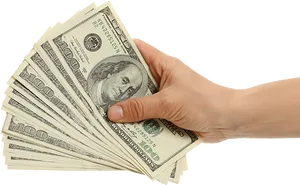 Hand Holding U S Dollar Bills PNG image