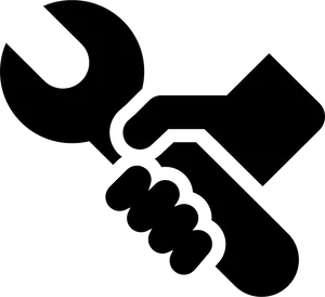 Hand Holding Wrench Icon PNG image