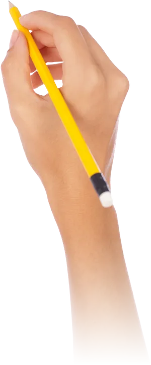 Hand Holding Yellow Pencil PNG image