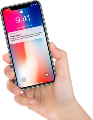 Hand Holdingi Phone X Mockup PNG