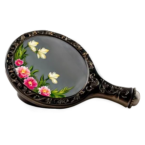 Hand Mirror With Flowers PNG Gmo