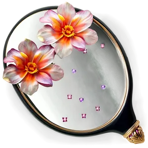 Hand Mirror With Flowers PNG Pyc86 PNG