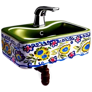Hand-painted Bathroom Sink PNG Vjo