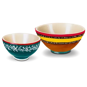 Hand-painted Clay Bowls Png Hmc PNG image