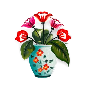 Hand-painted Flower Vase Png 06122024 PNG image