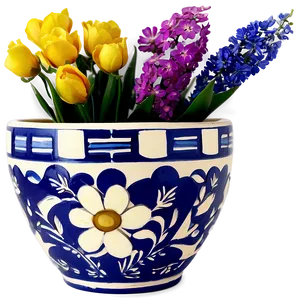 Hand-painted Flower Vase PNG Dut