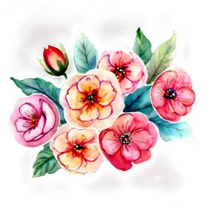 Hand Painted Flowers Watercolor Png 05252024 PNG image