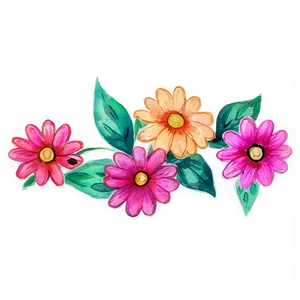 Hand Painted Flowers Watercolor PNG 05252024 PNG