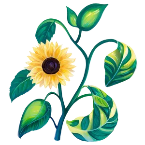 Hand Painted Sunflower PNG 05032024 PNG