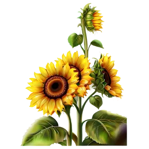 Hand Painted Sunflower Png 77 PNG image