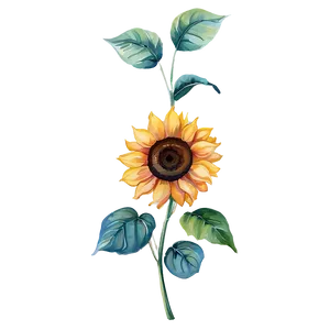 Hand-painted Sunflower Watercolor Png 38 PNG image