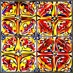 Hand Painted Tile Floor PNG Xlc88