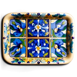 Hand-painted Tile Tray PNG Csq28 PNG
