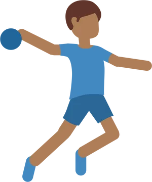 Handball Player Throwing Ball PNG image