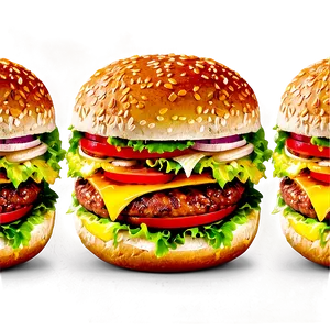 Handcrafted Cheeseburger Art Png 16 PNG image