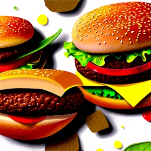 Handcrafted Cheeseburger Art Png 45 PNG image