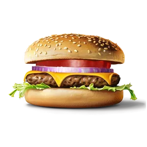 Handcrafted Cheeseburger Art Png Mwh76 PNG image