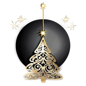 Handcrafted Gold Christmas Decor Png 06262024 PNG image