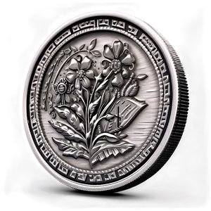 Handcrafted Silver Coin Sketch Png 06272024 PNG image