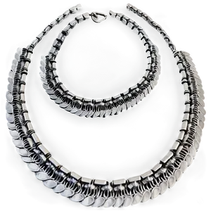 Handcrafted Silver Necklace Png 06282024 PNG image