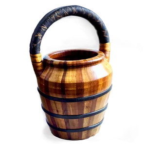Handcrafted Wooden Jug PNG 06262024 PNG