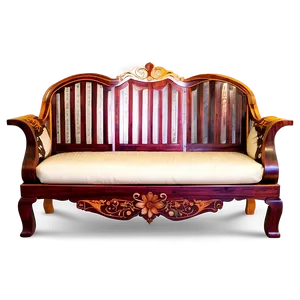 Handcrafted Wooden Sofa Png 60 PNG image