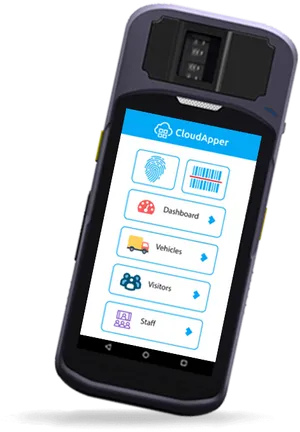 Handheld Scannerwith Cloud Apper Screen PNG