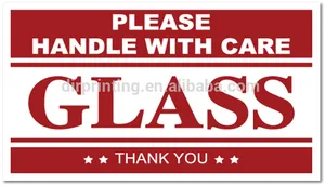 Handle With Care Glass Label PNG image