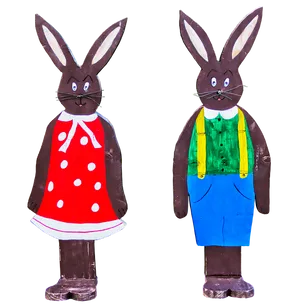 Handmade Easter Bunny Cutouts PNG image