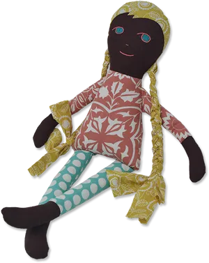 Handmade Fabric Doll Patterned Clothing PNG image