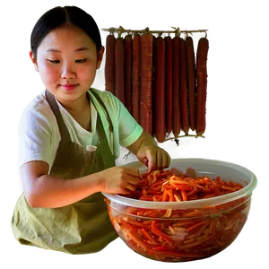 Handmade Kimchi Preparation PNG Sgy
