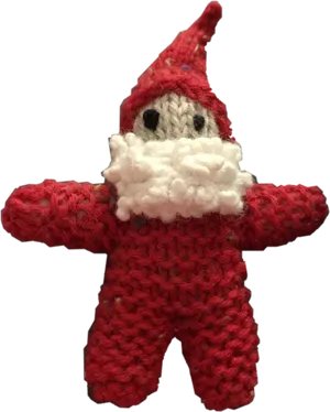 Handmade Knitted Santa Figurine PNG