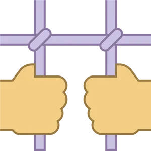 Hands Behind Bars Graphic PNG image