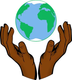 Hands Cradling Globe Clipart PNG image