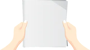 Hands Holding Blank Paper PNG image