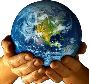Hands Holding Earth PNG image