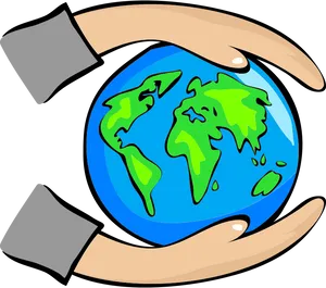 Hands Holding Globe Clipart PNG image