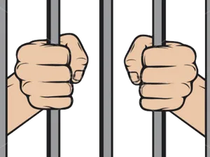 Hands Holding Prison Bars PNG image